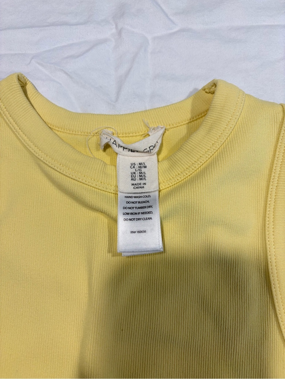 Butter Yellow Ribbed Crewneck Tank - Picture 2 of 2